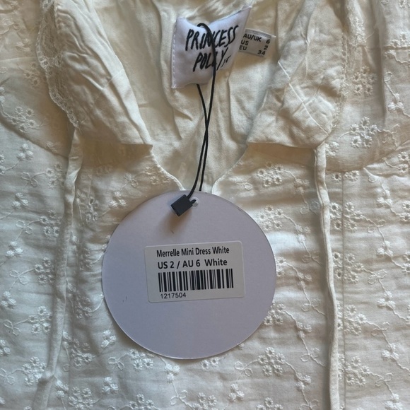 Princess Polly Merelle White Eyelet Lace Mini Dress Ladies US 2 NWOT - Picture 6 of 6